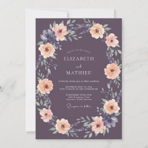 Invitation Mariage Floral Poétique Mauve