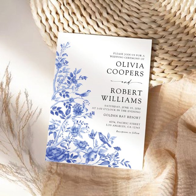 Invitation Mariage Floral Porcelain Floral (Créateur téléchargé)