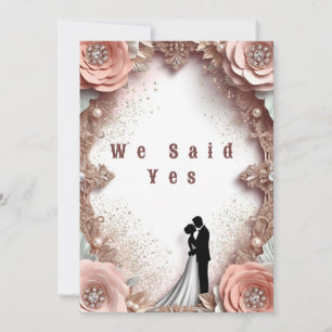 Invitation 💐 Mariage Floral Printanier au Péché avec Couple