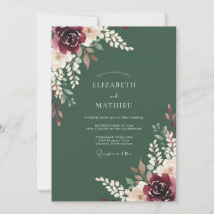 Invitation Mariage Floral Récolte de Bourgogne
