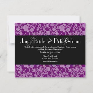 Invitation Mariage Floral Rococo - monogrammed, 4,25 po x 5,5
