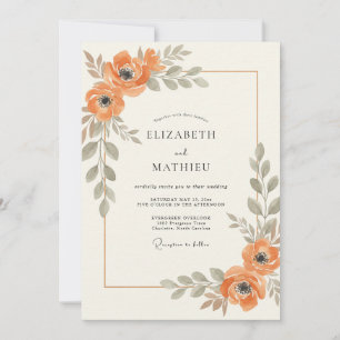 Invitation Mariage Floral Romantique à la Sauge et à l'Abrico