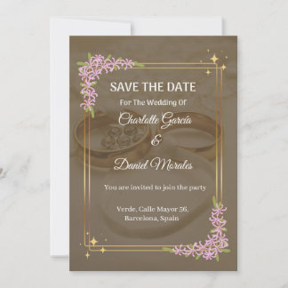 Invitation Mariage floral romantique Sauvez la date Invitatio