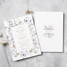 Mariage Floral Romantique Violet Blanc Or
