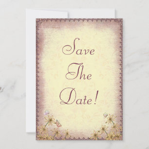 Invitation Mariage Floral Rose Brun Vintage Enregistrez La D