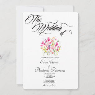 Invitation Mariage Floral Rose Chaud Luxe