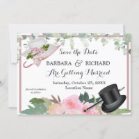 MARIAGE floral rose CLASSIQUE Date de sauvegarde
