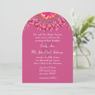 Invitation Mariage floral rose de prune de framboise