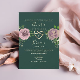 Invitation Mariage Floral Rose Émeraude
