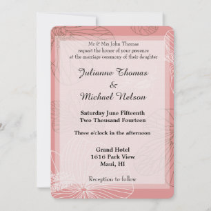 Invitation Mariage floral rose esquissé