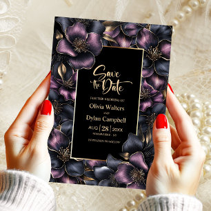 Invitation Mariage floral rose et gris poussiéreux Enregistre
