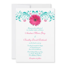 Mariage floral rose Gerbera Daisy Turquoise