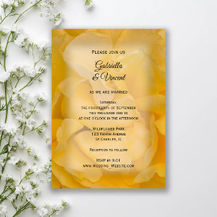 Invitation Mariage floral rose jaune