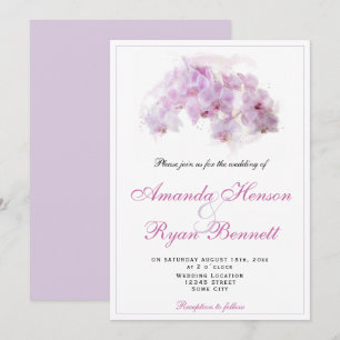 Invitation Mariage floral rose orchidée