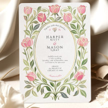 Mariage Floral Rose Rose Art Nouveau Élégant