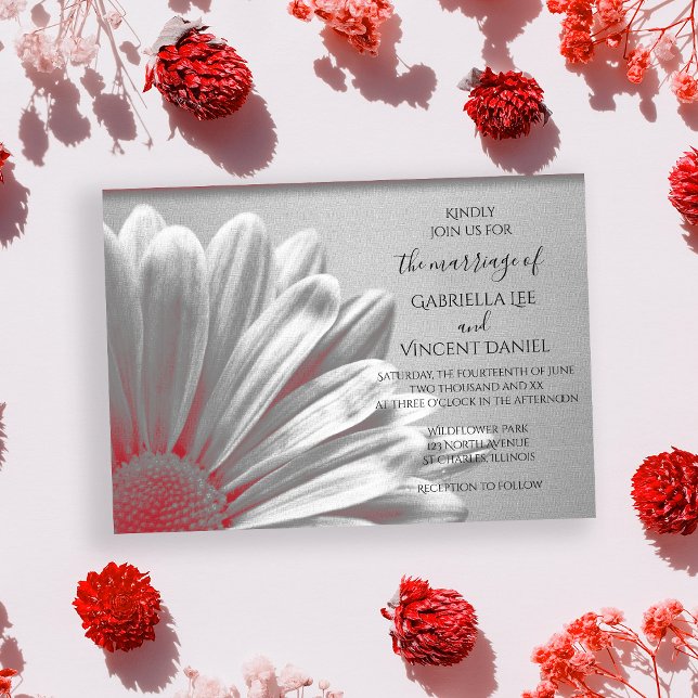 Invitation Mariage Floral rouge (Créateur téléchargé)