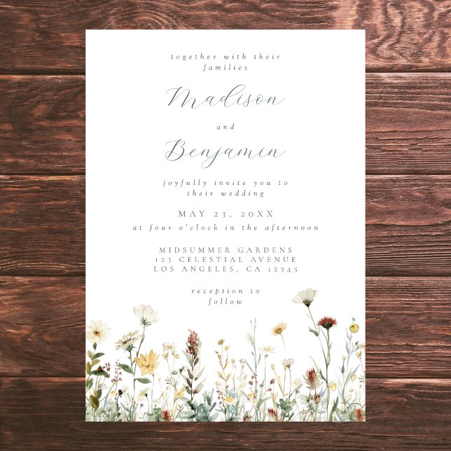 Invitation Mariage Floral Rustique (Créateur téléchargé)