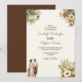 Invitation Mariage Floral Rustique Avec Élégance Moderne