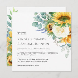 Invitation Mariage floral rustique Boho