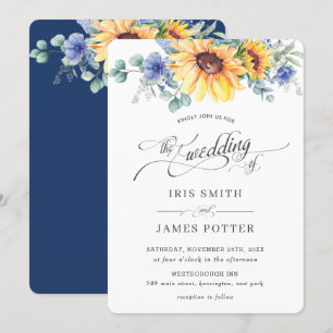 Invitation Mariage Floral Rustique Chic Sunflower