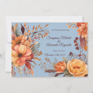 Invitation Mariage floral rustique de l'automne