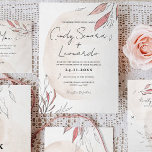 Invitation Mariage floral rustique Earthy