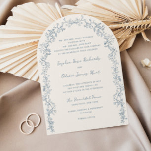 Invitation Mariage Floral Rustique Vintage en forme d'arche