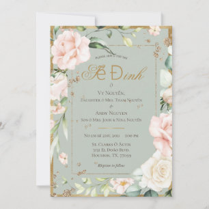 Invitation Mariage floral Sage Green Blush