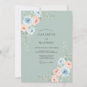 Invitation Mariage Floral Sage Sérénité