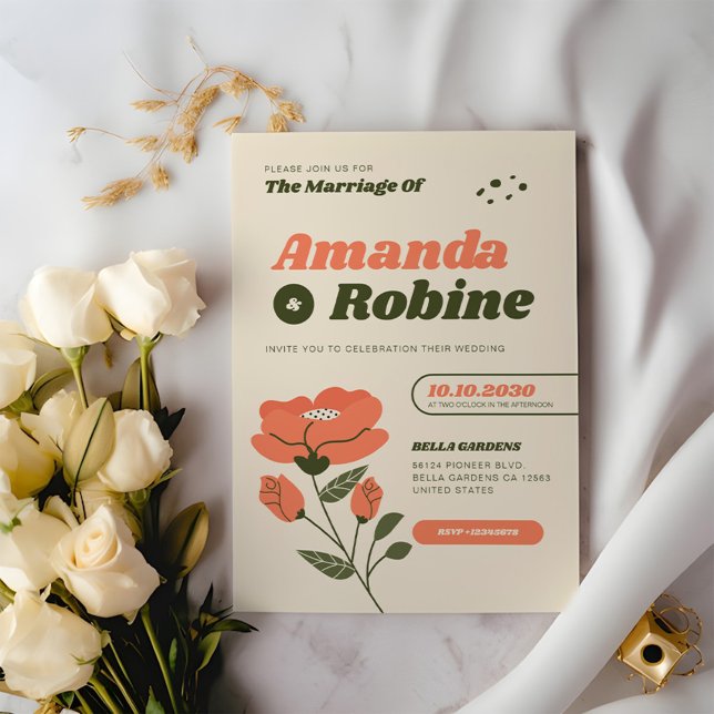 Invitation Mariage floral simple (Créateur téléchargé)