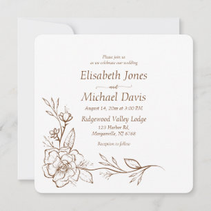 Invitation Mariage floral simple