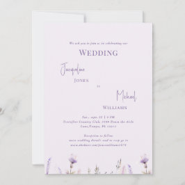 Invitation Mariage floral simple Lavender