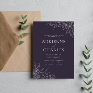 Invitation Mariage Floral Simplicité 1 Mûre Minimaliste
