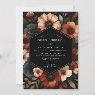 Invitation Mariage Floral Terracotta & Ardoise Humeur