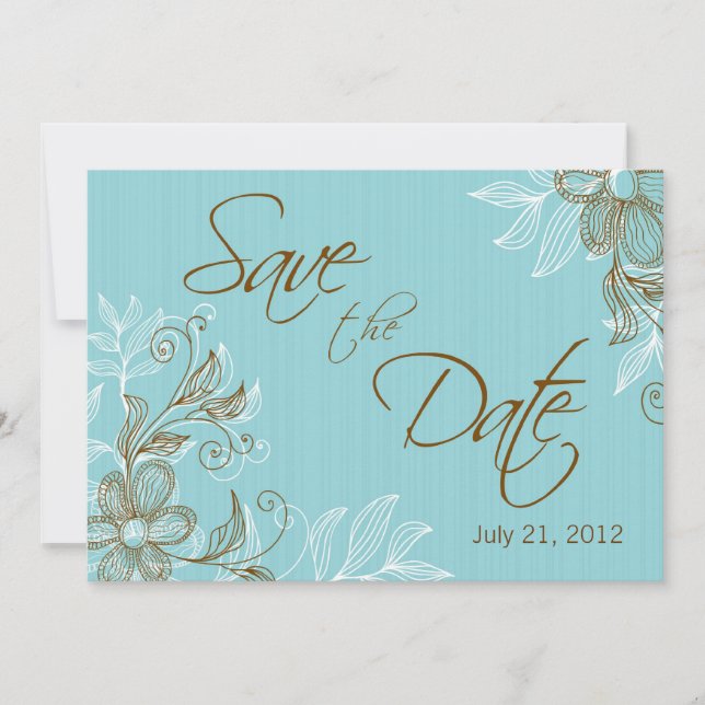 Invitation Mariage Floral Tiffany Enregistrer La Date (Devant)