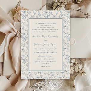 Invitation Mariage Floral Toile Motif Rustique Vintage