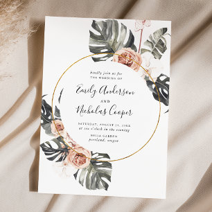 Invitation Mariage Floral Tropical Bohème