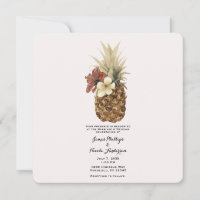 Mariage Floral Tropical Vintage Ananas Hibiscus