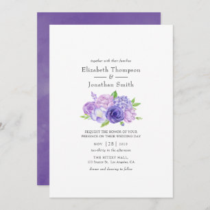Invitation Mariage floral ultra violet