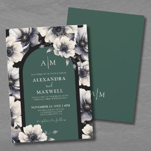 Invitation Mariage floral vert émeraude