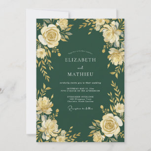 Invitation Mariage Floral Vert Forêt