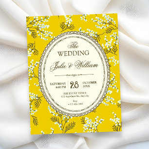 Invitation Mariage floral vintage