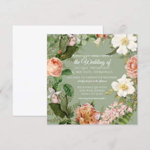 Invitation Mariage floral Vintage de Mint White Rose