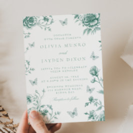 Invitation Mariage floral Vintage Enchanté