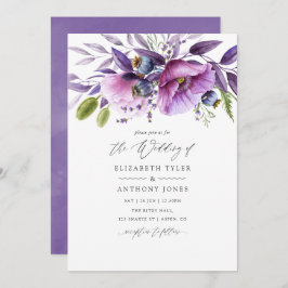 Invitation Mariage floral violet