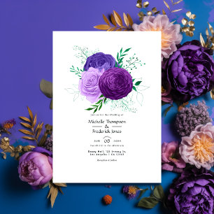 Invitation Mariage Floral Violet