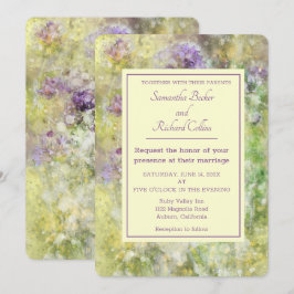 Invitation Mariage floral violet élégant