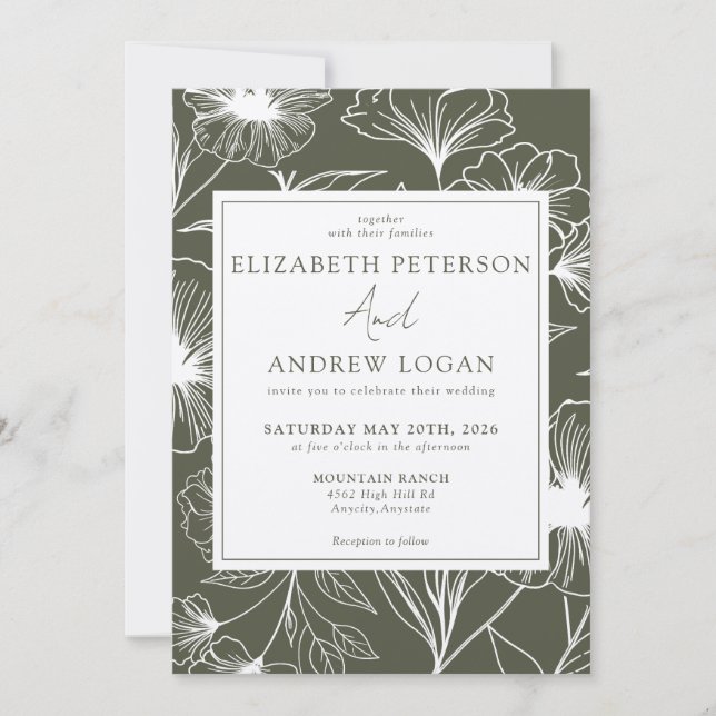 Invitation Mariage floral Whimsical (Devant)