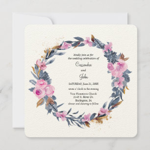 Invitation Mariage Floral Wreath