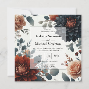 Invitation Mariage Florales Automnales Rustiques et Maussades